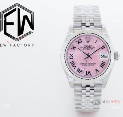 EW Factory Rolex Datejust 31 Pink MOP Roman Dial New Style Jubilee watch